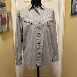 Counterparts Beige Cotton Western snap up Blouse